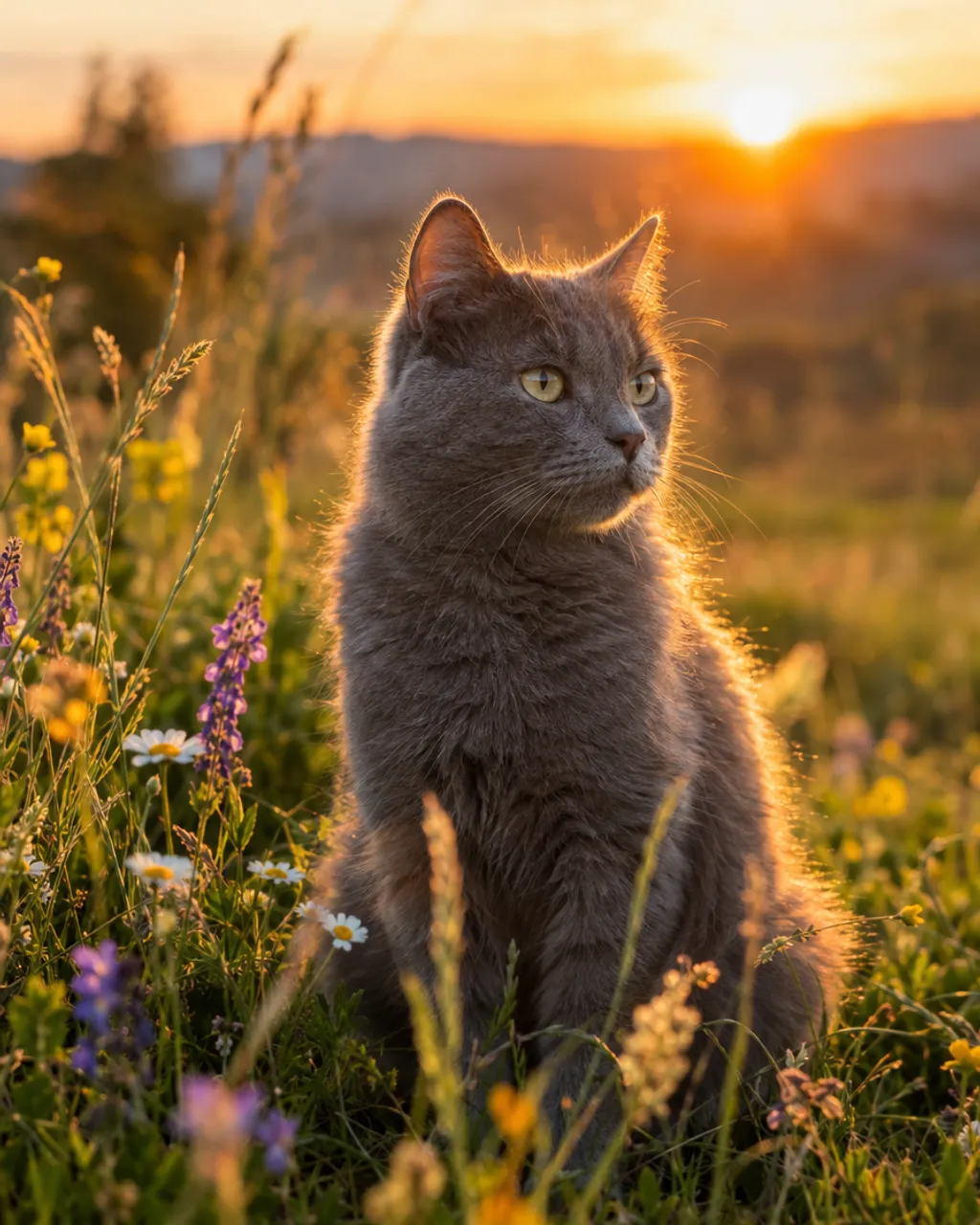 Golden Hour Field illustrative style example