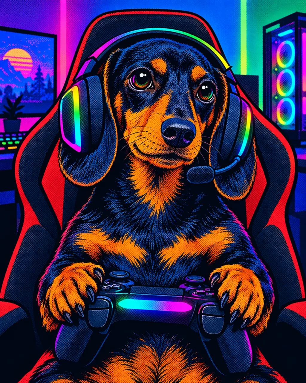 Headset On illustrative style example