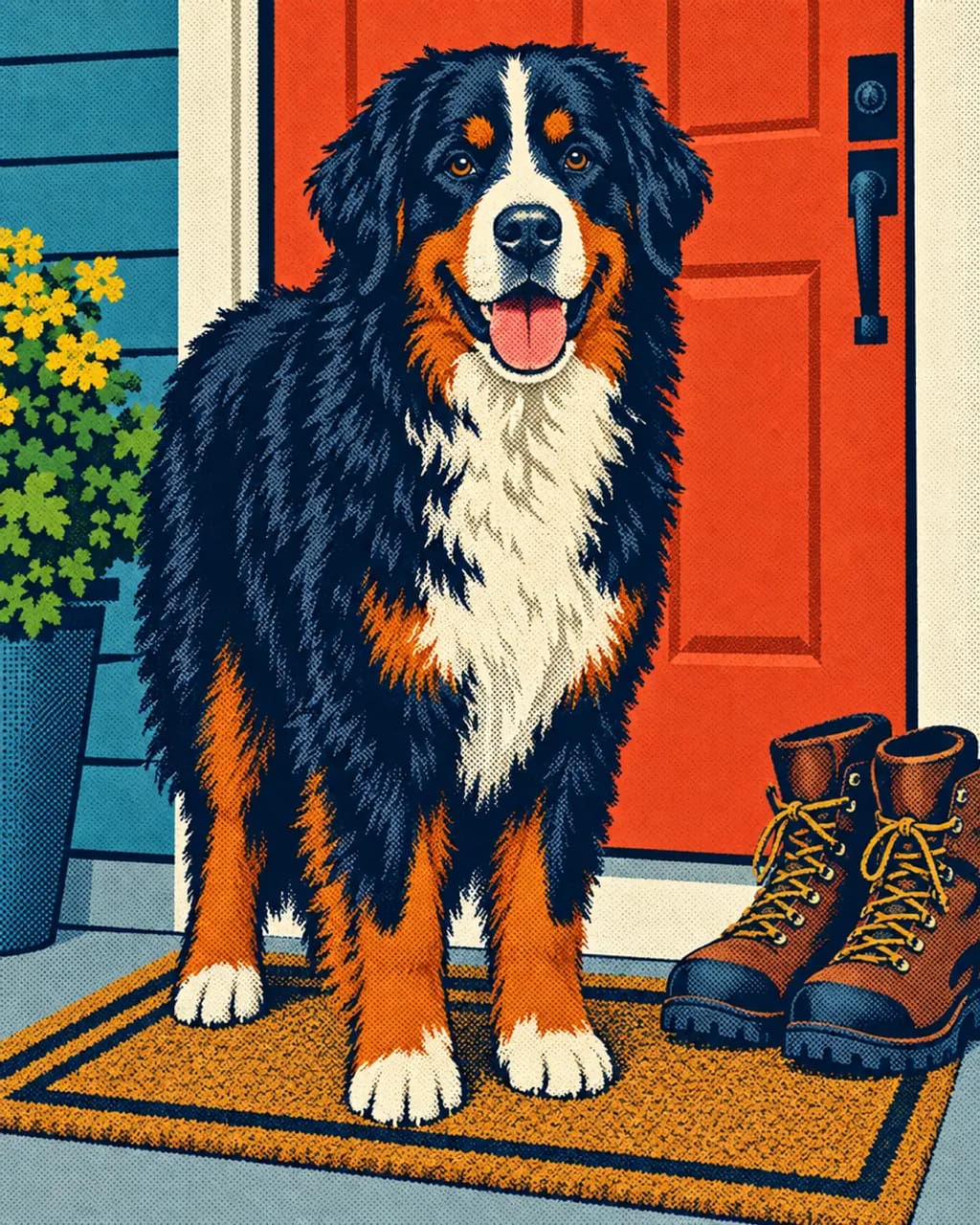 Wipe Your Paws illustrative style example