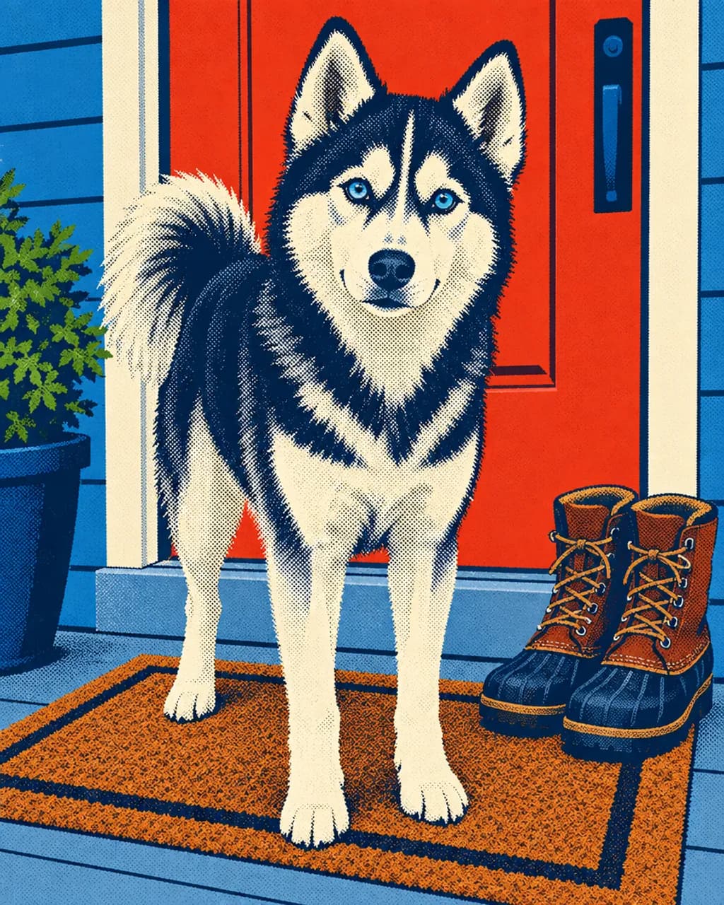 Wipe Your Paws illustrative style example